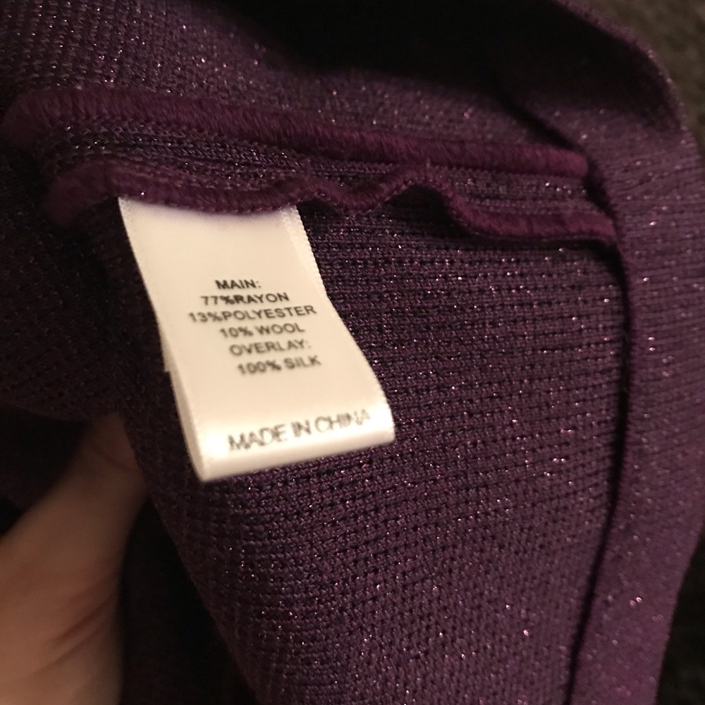 St. John Milano Knit Silk Chiffon Draped Dress 10 - Picture 8 of 8